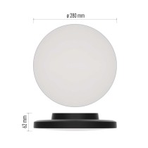 LED-Anbauleuchte DIONI rund, schwarz, 15W, mit Farbtemperatur-Änderung