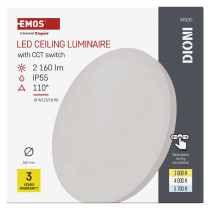 LED-Anbauleuchte DIONI rund, weiß, 18W, mit Farbtemperatur-Änderung