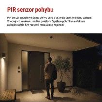 PIR senzor (pohybové čidlo) IP65 2000W, černé
