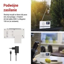 Przenośne radio z Bluetooth, DAB / DAB+ / FM, białe