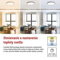 LED prisadené svietidlo SABI, kruhové 30W, stmiev.so zmenou CCT