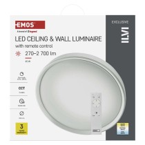 LED svítidlo ILVI 50 cm, 45 W, teplá-studená bílá, stmívatelné s ovladačem