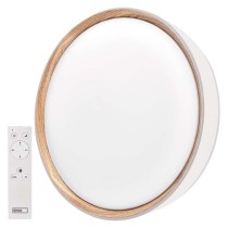 LED přisazené svítidlo ILVI, kruhové 30W, stmív. se změnou CCT, bílá+dřevo