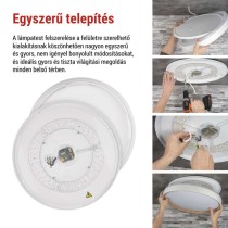 ILVI LED-es felületre szerelhető lámpa, kör alakú, 30 W, szabályozható, CCT-változtatássa