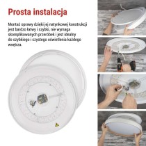 Oprawa LED nawierzchniowa ILVI, okrągła, 30 W, z funkcją ściemniania i zmianą CCT, biała 