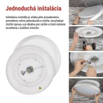 LED nástenné svietidlo ILVI, kruhové, 30 W, stmievateľné so zmenou CCT, biela + drevo