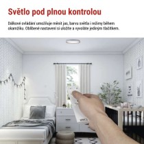 LED přisazené svítidlo ILVI, kruhové 30W, stmív. se změnou CCT, bílá+dřevo