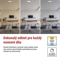 LED nástenné svietidlo ILVI, kruhové, 30 W, stmievateľné so zmenou CCT, biela + drevo