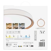LED přisazené svítidlo ILVI, kruhové 30W, stmív. se změnou CCT, bílá+dřevo