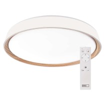 LED přisazené svítidlo ILVI, kruhové 45W, stmív. se změnou CCT, bílá+dřevo