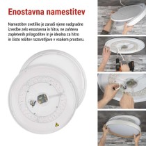 LED-svetilo ILVI za vgradnjo, okroglo, 45 W, z možnostjo zatemnitve in spreminjanja barvn