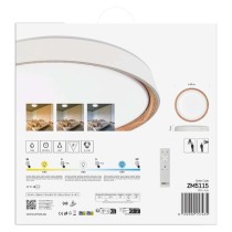 LED přisazené svítidlo ILVI, kruhové 45W, stmív. se změnou CCT, bílá+dřevo