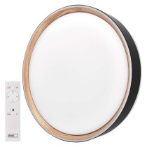 LED přisazené svítidlo ILVI, kruhové 30W, stmívání+CCT, černá+dřevo
