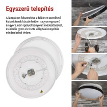 ILVI LED-es felületre szerelhető lámpa, kör alakú, 30 W, fényerő-szabályozás + CCT, feket