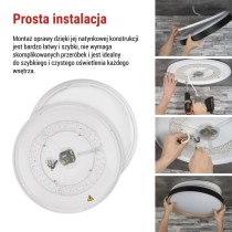 Oprawa LED do montażu natynkowego ILVI, okrągła 30 W, regulacja jasności + CCT, czarna + 