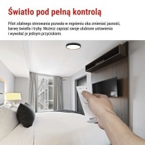 Oprawa LED do montażu natynkowego ILVI, okrągła 30 W, regulacja jasności + CCT, czarna + 