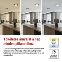 ILVI LED-es felületre szerelhető lámpa, kör alakú, 30 W, fényerő-szabályozás + CCT, feket
