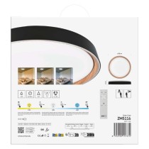LED přisazené svítidlo ILVI, kruhové 30W, stmívání+CCT, černá+dřevo