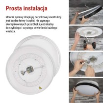 Oprawa LED do montażu natynkowego ILVI, okrągła, 45 W, regulacja jasności + CCT, czarna +