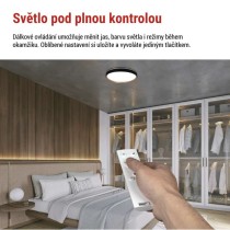 LED přisazené svítidlo ILVI, kruhové 45W, stmívání+CCT, černá+dřevo