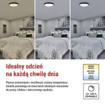 Oprawa LED do montażu natynkowego ILVI, okrągła, 45 W, regulacja jasności + CCT, czarna +