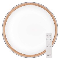 LED přisazené svítidlo ILVI, kruhové 45W, stmívání+CCT, černá+dřevo