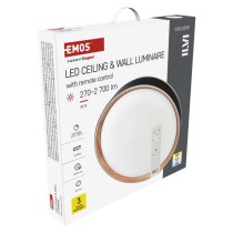 LED přisazené svítidlo ILVI, kruhové 45W, stmívání+CCT, černá+dřevo