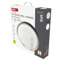 LED přisazené svítidlo ILVI, kruhové 30W, stmívání+CCT, černá+champagne
