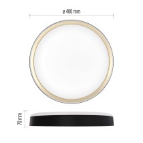 LED přisazené svítidlo ILVI, kruhové 30W, stmívání+CCT, černá+champagne