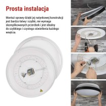 Oprawa LED do montażu natynkowego ILVI, okrągła 30 W, regulacja jasności + CCT, czarna + 