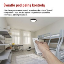 Oprawa LED do montażu natynkowego ILVI, okrągła 30 W, regulacja jasności + CCT, czarna + 