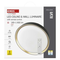 LED přisazené svítidlo ILVI, kruhové 30W, stmívání+CCT, černá+champagne