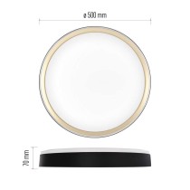LED přisazené svítidlo ILVI, kruhové 45W, stmívání+CCT, černá+champagne