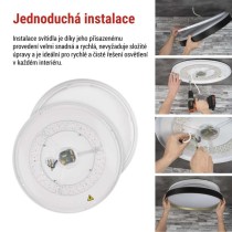 LED přisazené svítidlo ILVI, kruhové 45W, stmívání+CCT, černá+champagne