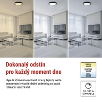 LED přisazené svítidlo ILVI, kruhové 45W, stmívání+CCT, černá+champagne