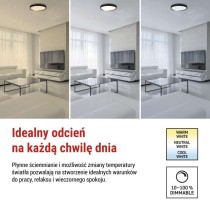 Oprawa LED nawierzchniowa ILVI, okrągła, 45 W, regulacja jasności + CCT, czarna + szampań