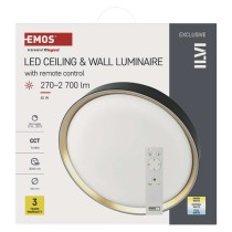 LED přisazené svítidlo ILVI, kruhové 45W, stmívání+CCT, černá+champagne