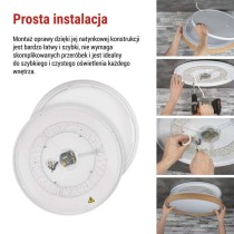 Oprawa LED nawierzchniowa ILVI, okrągła 30 W, regulacja jasności + CCT, drewno