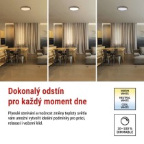LED přisazené svítidlo ILVI, kruhové 30W, stmívání+CCT, dřevo
