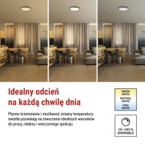 Oprawa LED nawierzchniowa ILVI, okrągła 30 W, regulacja jasności + CCT, drewno