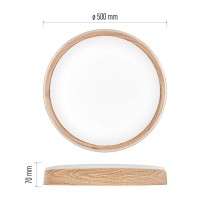 LED přisazené svítidlo ILVI, kruhové 45W, stmívání+CCT, dřevo