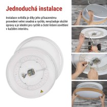 LED přisazené svítidlo ILVI, kruhové 45W, stmívání+CCT, dřevo