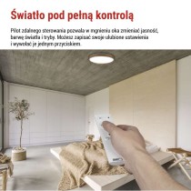 Oprawa LED nawierzchniowa ILVI, okrągła 45 W, regulacja jasności + CCT, drewno