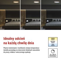 Oprawa LED nawierzchniowa ILVI, okrągła 45 W, regulacja jasności + CCT, drewno
