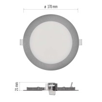 LED-Einbauleuchte NEXXO, rund, silber, 12,5W, mit Change CCT