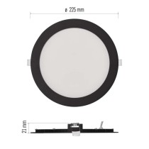 LED-Einbauleuchte NEXXO, rund, schwarz, 18W, mit Change CCT