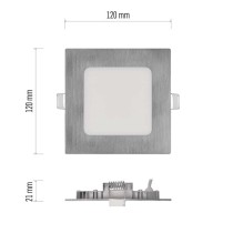 LED šviestuvas NEXXO sidabrinis, 12 x 12 cm, 7 W, šiltai / neutraliai baltas