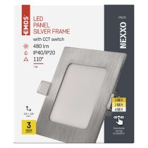 LED šviestuvas NEXXO sidabrinis, 12 x 12 cm, 7 W, šiltai / neutraliai baltas