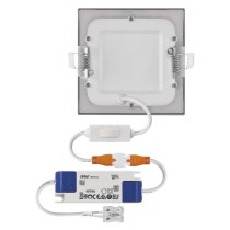 LED šviestuvas NEXXO sidabrinis, 12 x 12 cm, 7 W, šiltai / neutraliai baltas