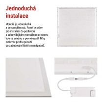 LED panel LUXXO 60 x 60 cm / 32 mm, 22 W, 4 000 lm, vestavný , neutrální bílá, IP21